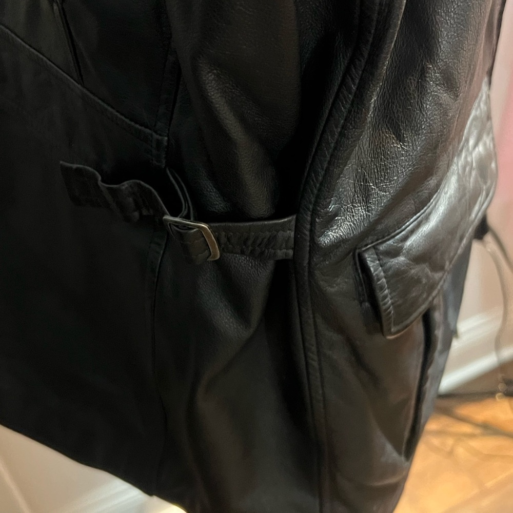 Ralph Lauren Black Leather Zip-Front Jacket - Picture 7 of 13